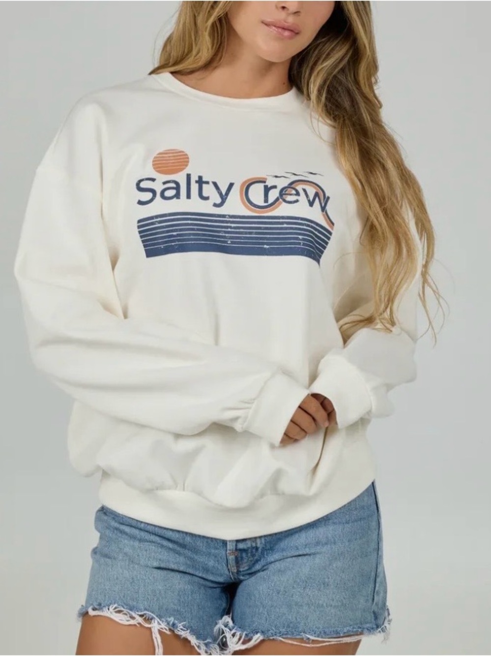 Salty Crew Sunny Side Pullover Crewneck Sweatshirt Size Large